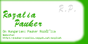 rozalia pauker business card